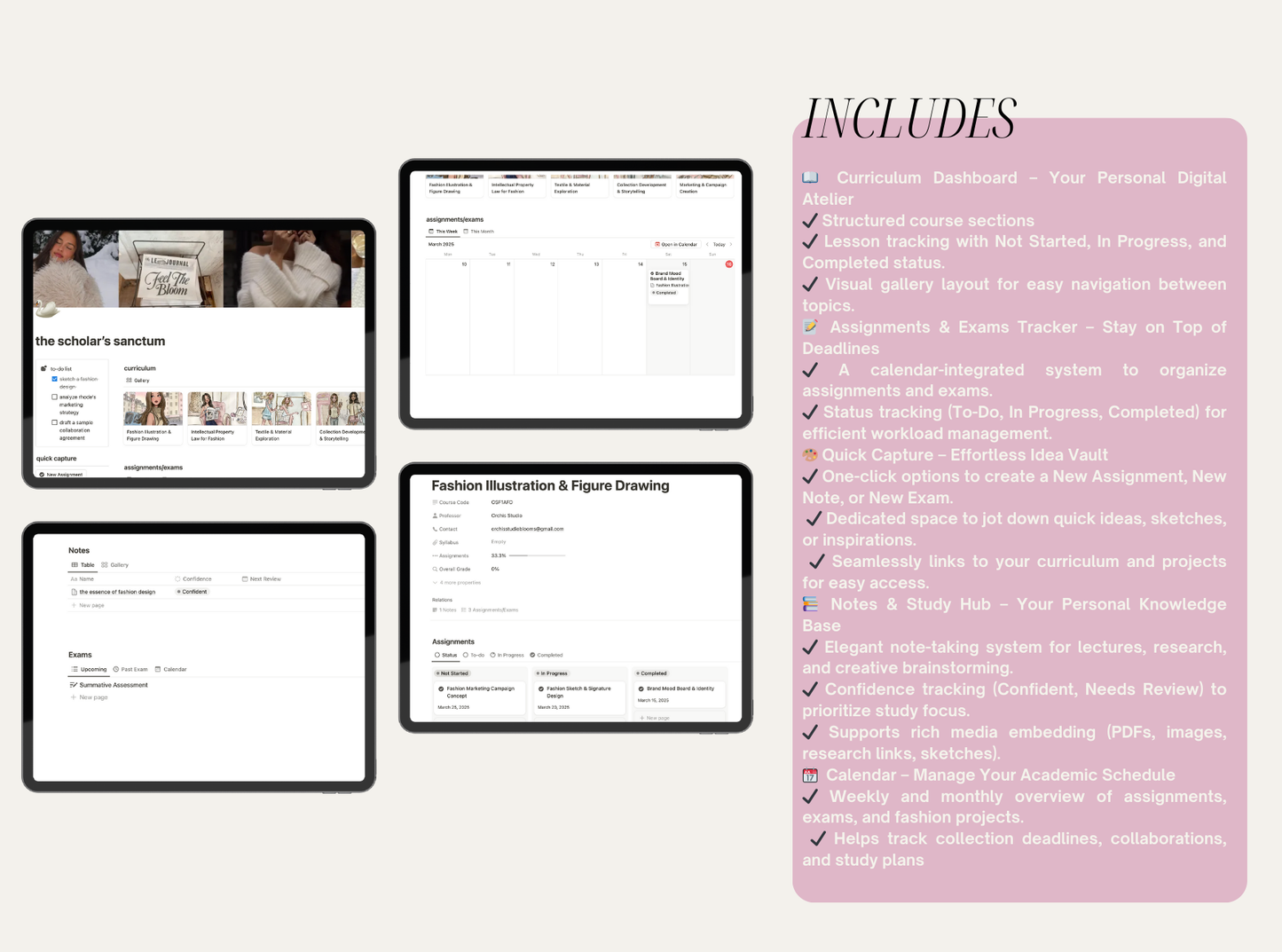 Scholar's Sanctum Study Dashboard Notion Template