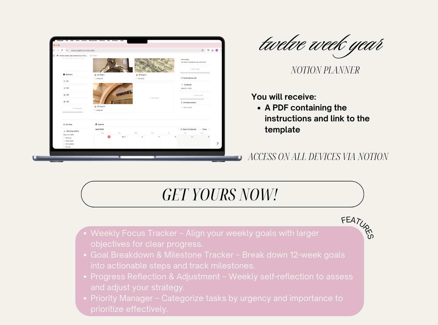 12 Week Year Notion Dashboard